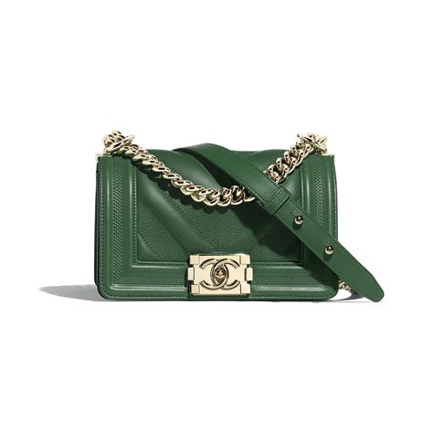 chanel bags green and gold small|chanel handbag green.